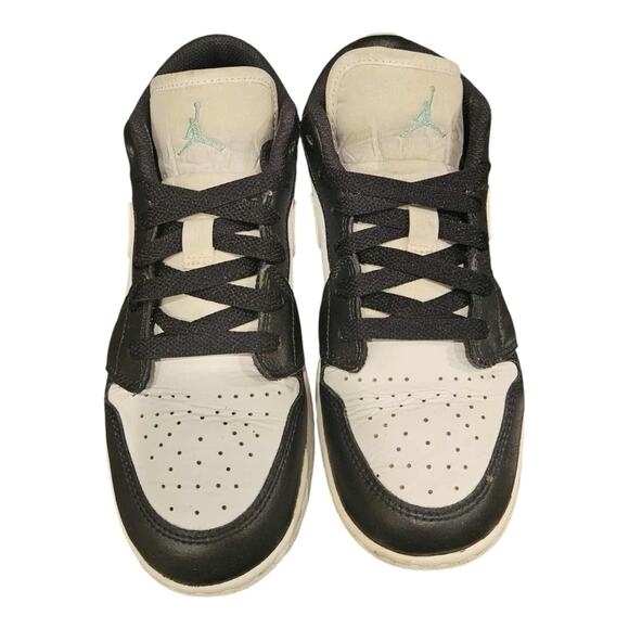 Nike Air Jordan 1 Low GS Green Glow Black White Youth Kids Size 4 Youth EUC - Picture 5 of 8